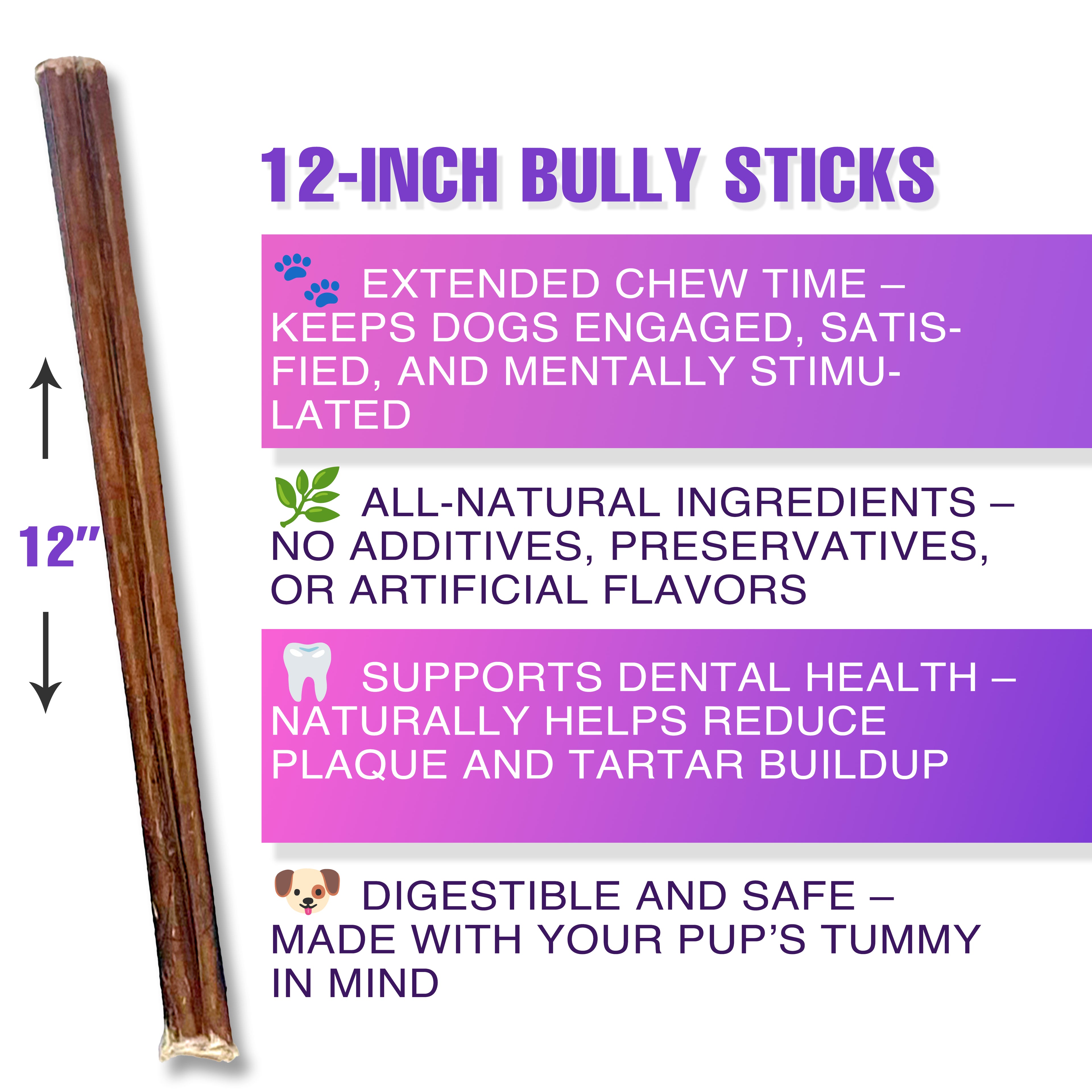 12 inch bully sticks - standard thickness
