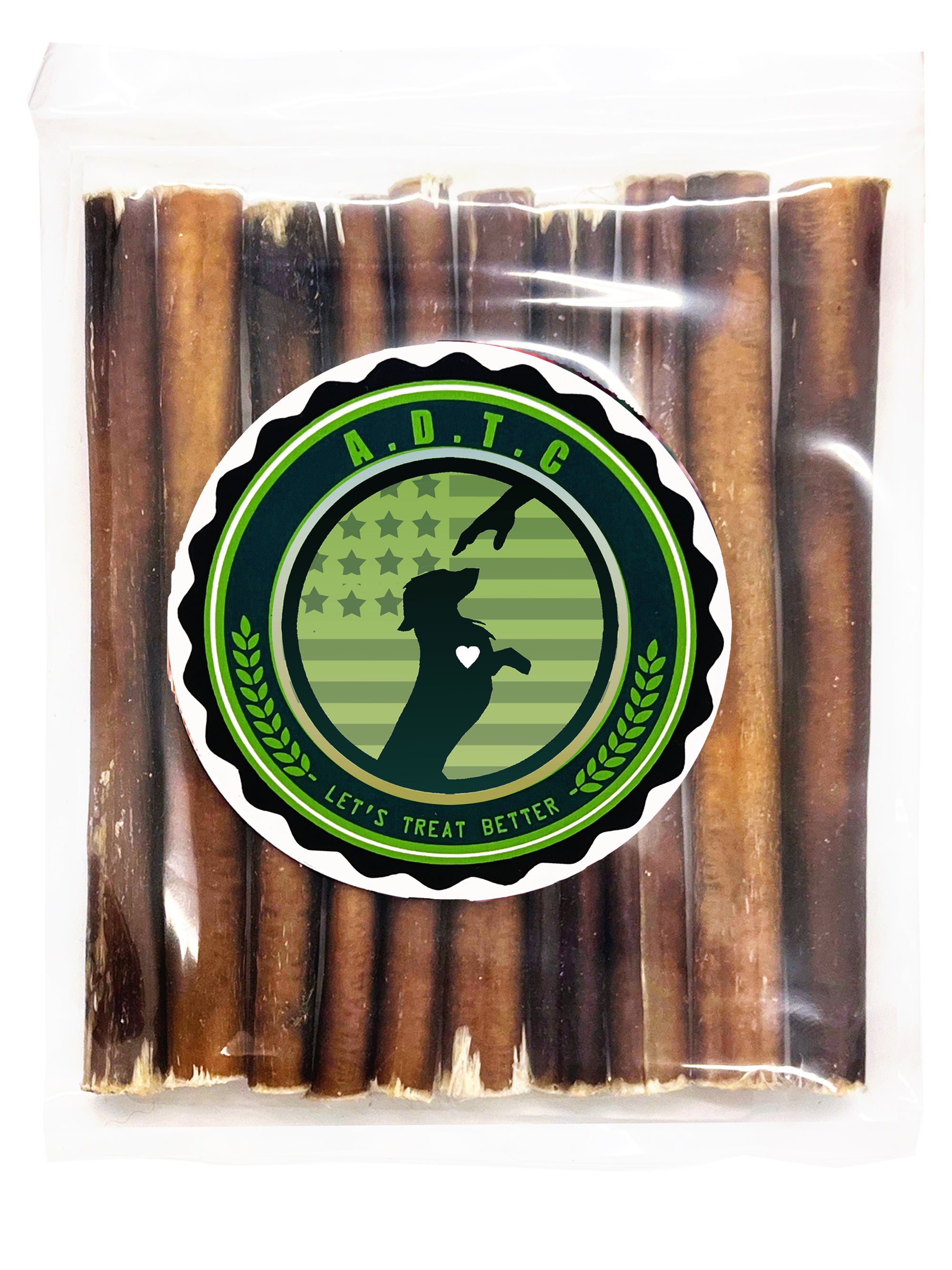 Bully Sticks for Dogs | Natural Long Lasting Pizzle Sticks | Single Ingredient Beef Pizzle | Dog Treats for Aggressive Chewers | 6-Inch Standard Thickness (Pack of 10 - Approximately 7 oz)