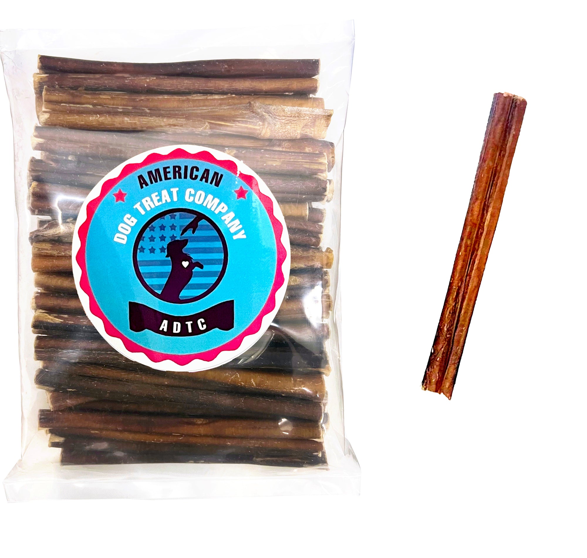 Bully Sticks for Dogs | Natural Long Lasting Pizzle Sticks | Single Ingredient Beef Pizzle | Dog Treats for Aggressive Chewers | 6-Inch Standard Thickness (Pack of 50)