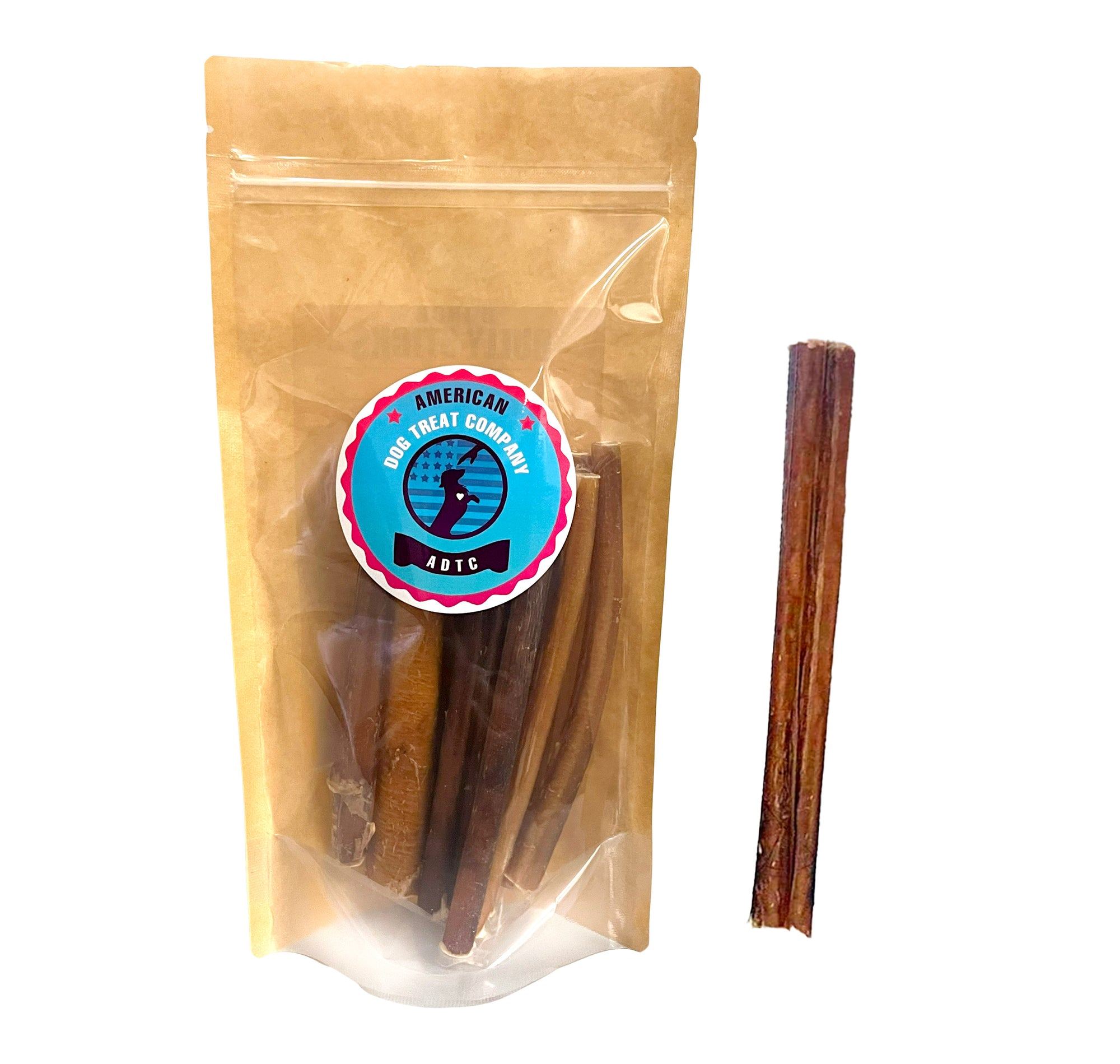 Bully Sticks for Dogs | Natural Long Lasting Pizzle Sticks | Single Ingredient Beef Pizzle | Dog Treats for Aggressive Chewers | 6-Inch Standard Thickness (Pack of 10 - Approximately 7 oz)