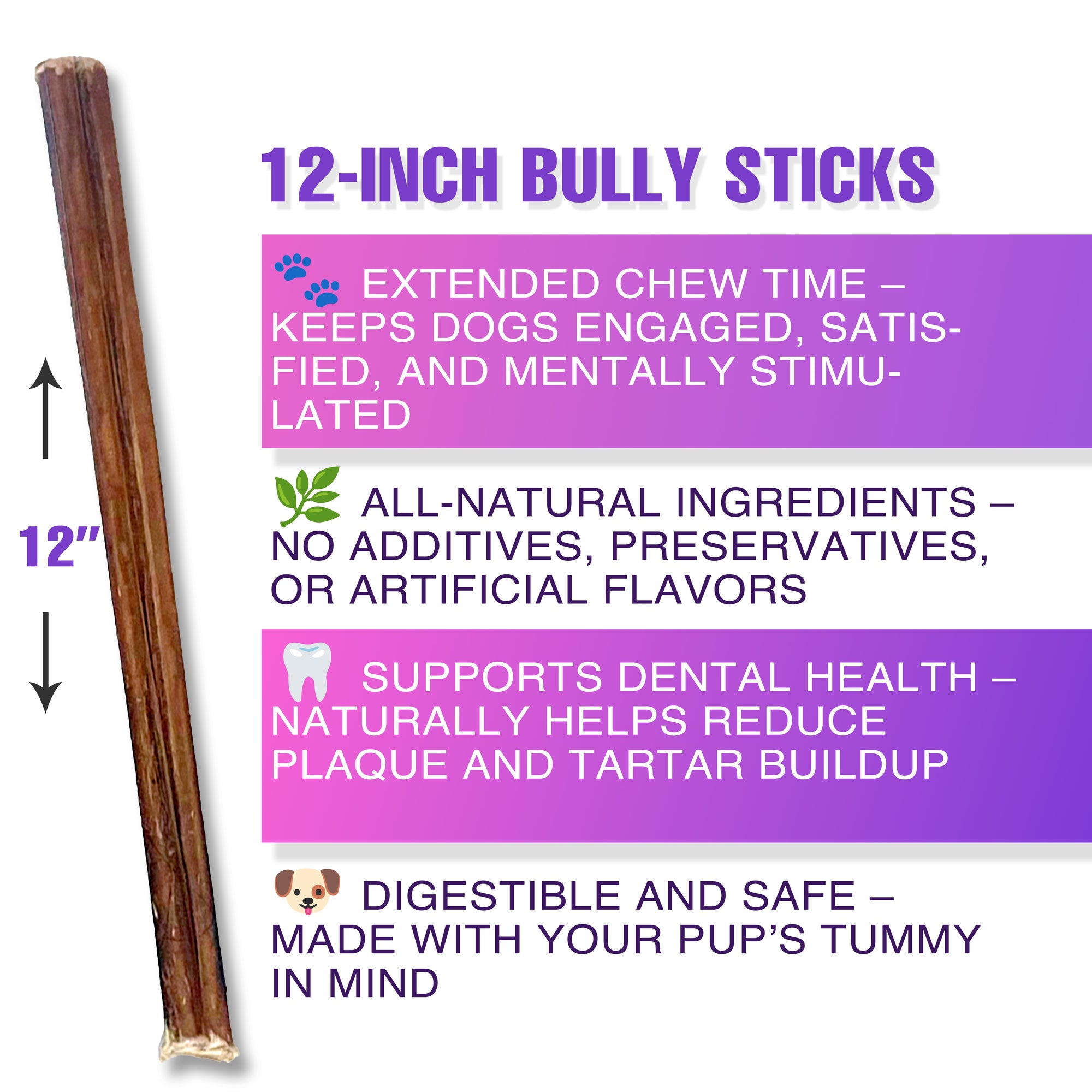 12 inch bully sticks - standard thickness