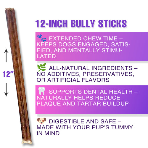 12 inch bully sticks - standard thickness