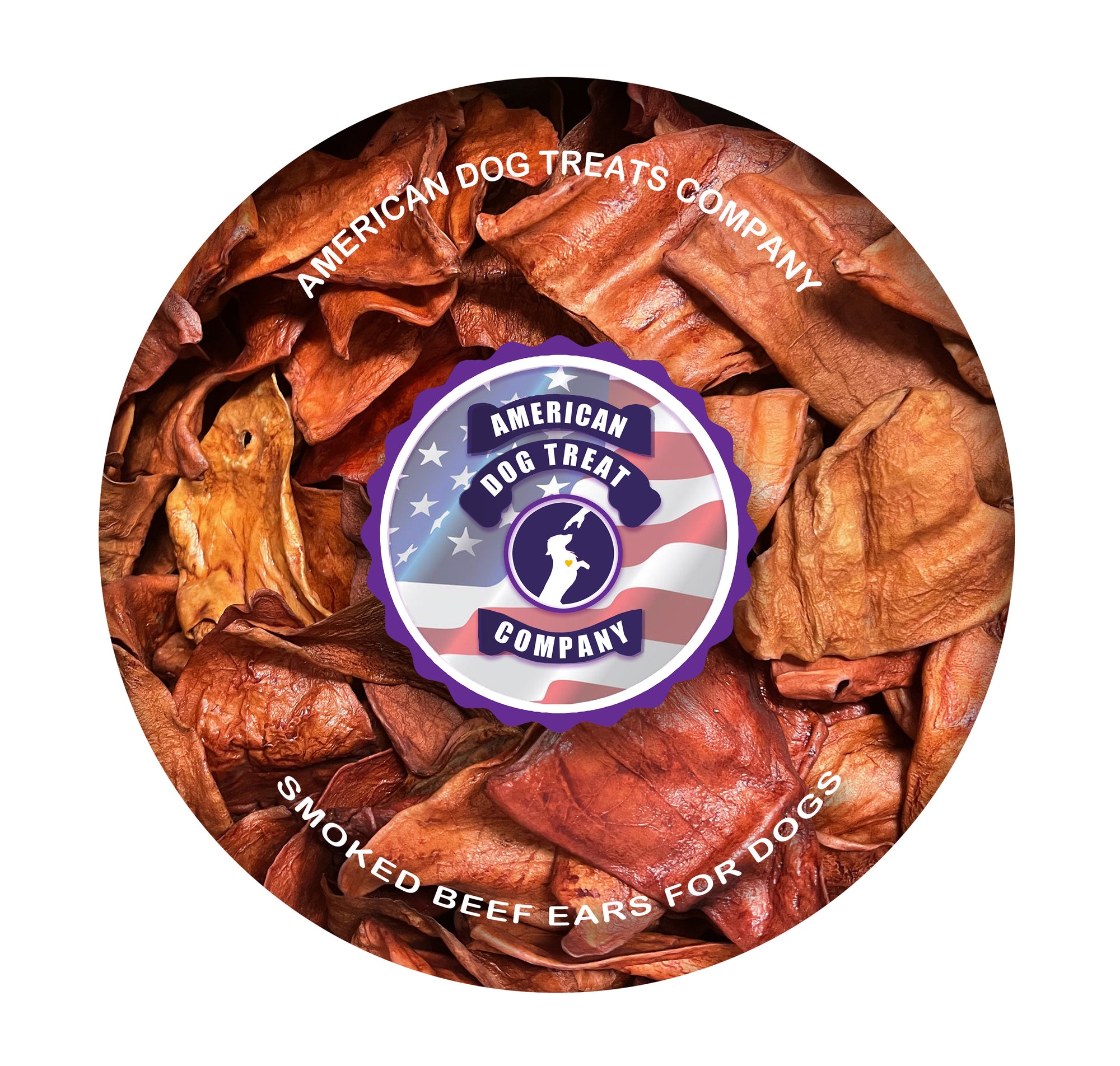 American Dog Treat Company Smoked Beef Ears. All-Natural Digestible Dog Chews - Healthy & Long-Lasting Treats for Dogs