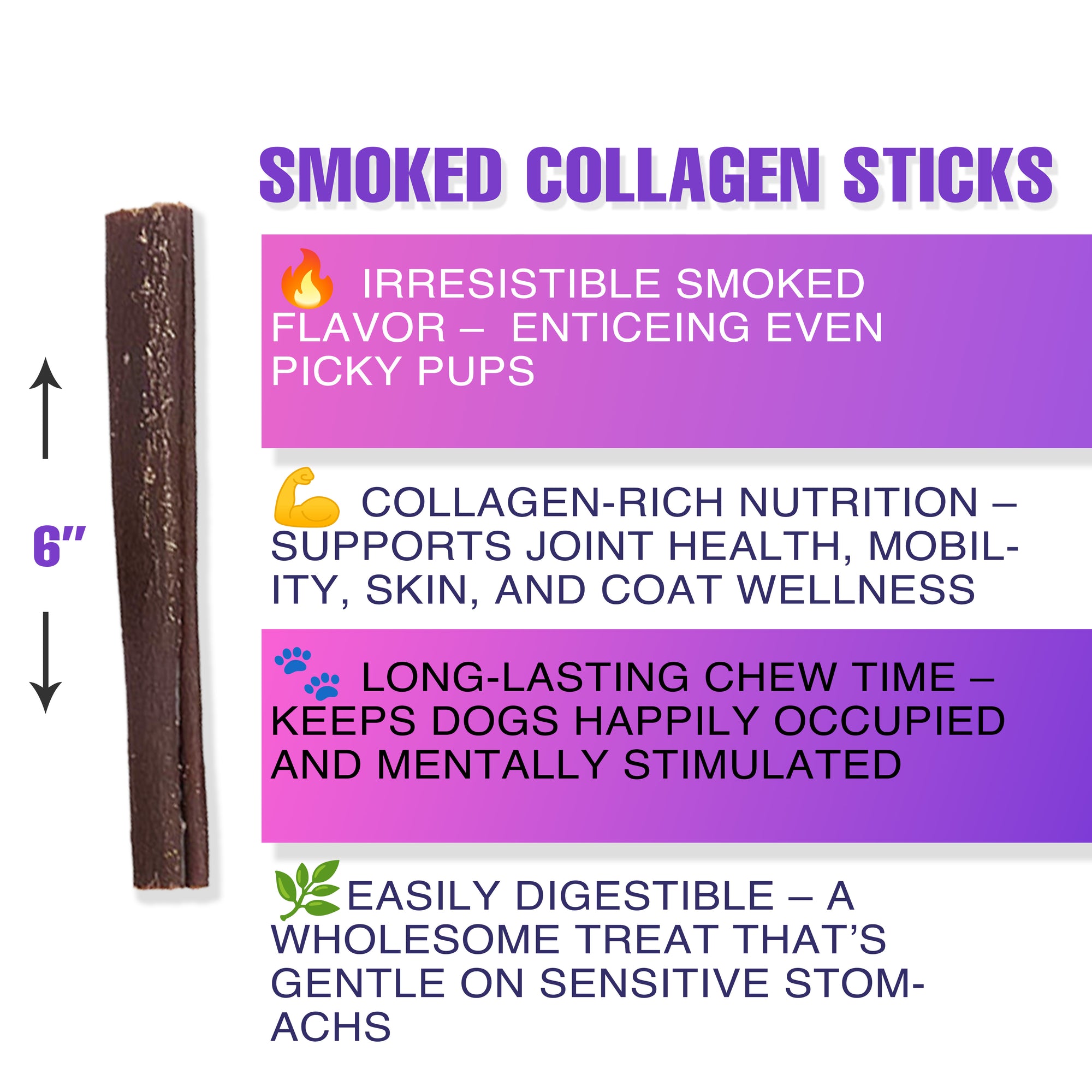 Smoked Collagen Sticks – Flavor-Packed, Joint-Friendly Chews for Dogs
